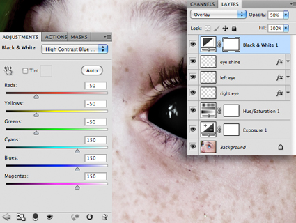 Létrehozása fekete szem photoshop (szem) Hozzon létre egy monokli photoshop