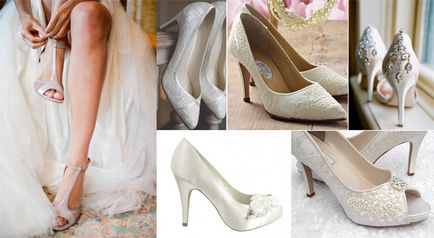 Esküvői szandál - hogyan válasszuk ki a színt, vágás és magassarkú, fotók
