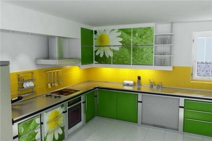 Zöld Konyha Design árnyalatú zöld fényképes példákat