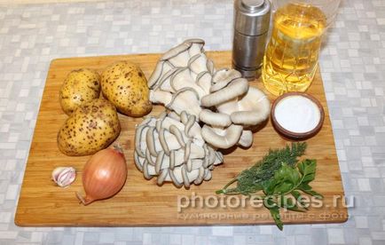 Sült burgonya gombával - fényképek receptek