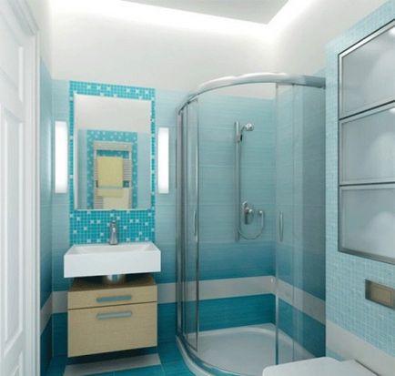 Zuhany kis fürdőszoba tervezése és telepítése (55 fotó)