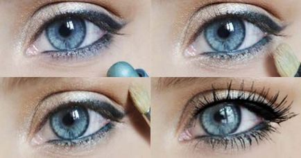Smink kék szeme - puha és nőies, hogy van egy enyhe csodálat