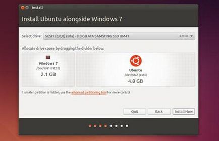 Létrehozása egy bootolható meghajtót és telepítése ubuntu flash