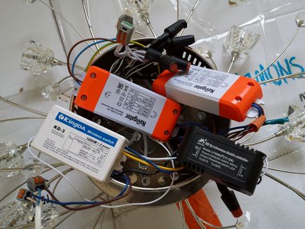 Szerelési 12v LED izzók a csillár helyett halogén (lámpák) Szerelési 12v LED izzók a csillár helyett halogén