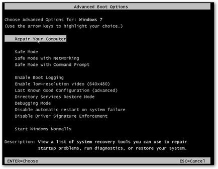 Recovery be- vagy indítási javítás (windows 7) (Windows) Recovery be- vagy indítási javítás (Windows 7)