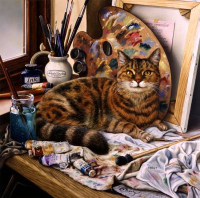 macskák művészek