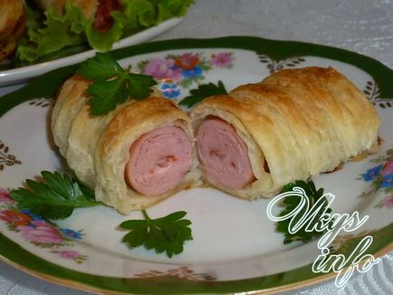 Hogyan csomagolja a kolbász a tésztába Hogyan csomagolja a kolbász a tésztába