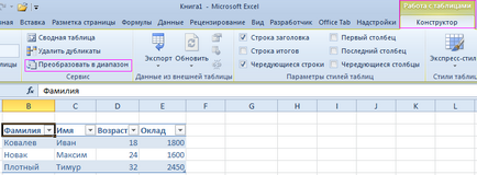 Automatikus létrehozását és formázását táblázatok Excel
