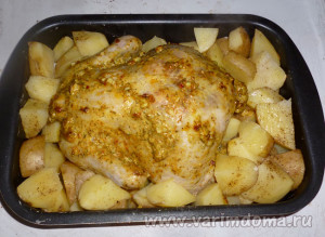 Csirke sült a kemencében, főzni otthon! Főzés otthon!