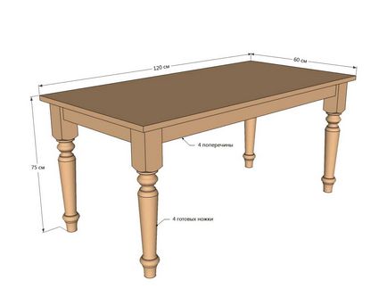 Fa asztal a konyhában kezével 3 variantas részletes fotó-utasítások