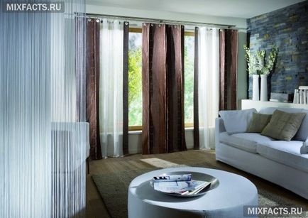 A design az ablakok a nappaliban ötletek és képek