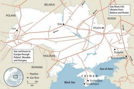 Pipeline Ukrajnán keresztül Európába - és az útvonal rendszer