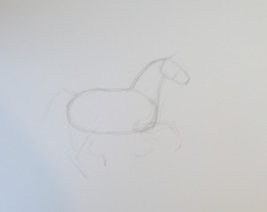 Hogyan kell felhívni a ló rajz ceruzával szakaszosan, babám