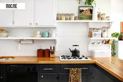 Hogyan lehet frissíteni a konyhában a konyhában kezével - Utána képek