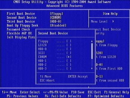 Újratelepítése Windows 7 számítógépen keresztül BIOS