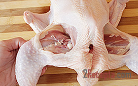 Hogyan helyesen vágni a csirkét részek - lépésről lépésre recept fotók