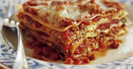 Főzni lasagna hússal - lépésről lépésre recept videó
