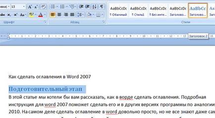 Hogyan készítsünk egy tartalomjegyzéket a Word 2007, 2003, 2010 szó tanfolyam és előadás