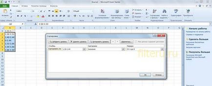 Hogyan kell telepíteni egy szűrőt az Excel