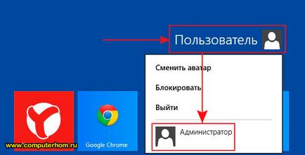 Hogyan adja rendszergazda Windows 8