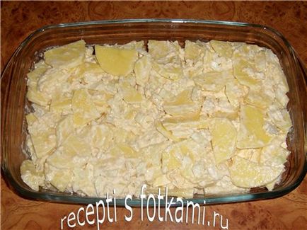 Csőben sült burgonya sajttal sütőben - lépésről lépésre recept fotók