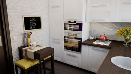 Kis konyha vizuális kép a tér