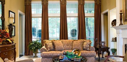 Az ablakok a nappaliban kép kialakítása kibocsátására sok kis ablakok, belső padló, Gioconda porcelán, dekoráció 5