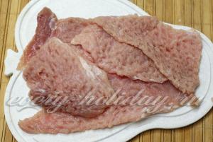 Hússzeleteket burgonyával kemencében recept egy fotót a sertéshús