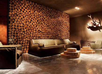 A falakat díszítő egy fa - fénykép szokatlan tervezési megoldások