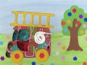 Tűzoltókocsi papírra a kezét (fotó), mint lépésről lépésre, hogy egy tűzoltóautó ki a dobozból (tűz) Tűzoltókocsi papírra a kezét (fotó), mint lépésről lépésre, hogy egy tűzoltóautó ki a dobozból