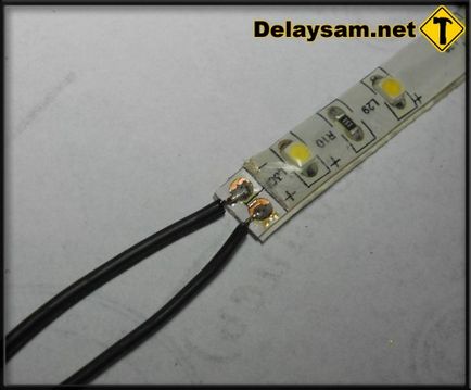 Forrasztani a vezetékeket a LED szalag DIY
