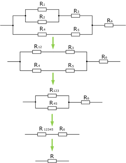 A számítás a eredő ellenállás áramkör