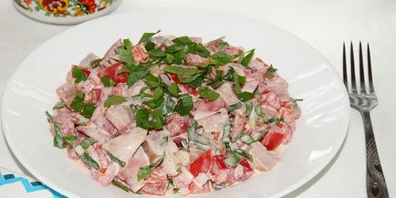 Saláta csirkemell - ízletes receptek füstölt vagy főtt filé fotók