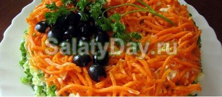 Koreai saláta sárgarépa és a csirke - fűszeres hideg előétel recept fotók és videó (koreai sárgarépa saláta csirke) Koreai saláta sárgarépa és a csirke - fűszeres hideg előétel recept fotókkal és videó