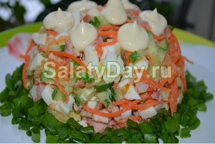 Koreai saláta sárgarépa és a csirke - fűszeres hideg előétel recept fotók és videó (büfé) Koreai saláta sárgarépa és a csirke - fűszeres hideg előétel recept fotókkal és videó