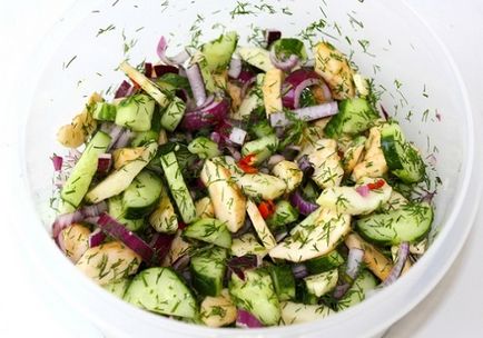 Saláta uborka és alma-lépésre recept fotókkal