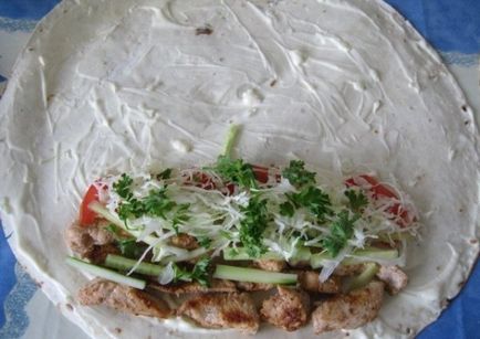 Shawarma otthon csirke recept lépésről lépésre fotók