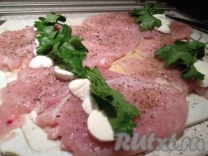 Rakott saláta csirkével, a sárgarépa és a sajt - főzzük lépésről lépésre fotókkal