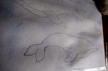 Modern akvarell kezdők megtanulják, hogy dolgozzon a bálnák - Fair Masters - kézzel készített,