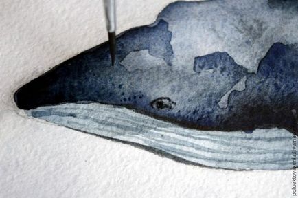 Modern akvarell kezdők megtanulják, hogy dolgozzon a bálnák - Fair Masters - kézzel készített,