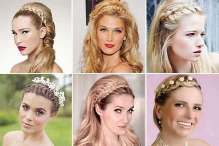 Esküvői frizurák zsinórra - lehetőség haj különböző hosszúságú, példák képek és videó