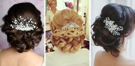Menyasszonyi haj díszek kiegészítők a fotó a menyasszony frizura