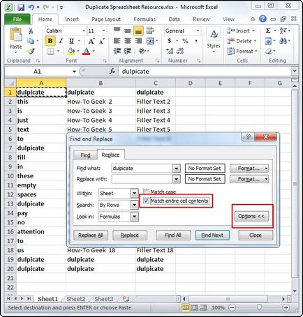 Eltávolítása ismétlődő sorokat az Excel