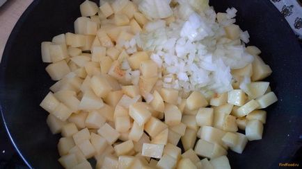 Sült burgonya gombával, tejföllel recept egy fotó