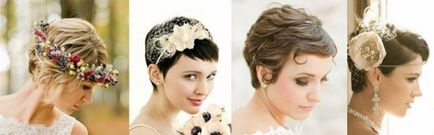 Frizurák rövid haj esküvői