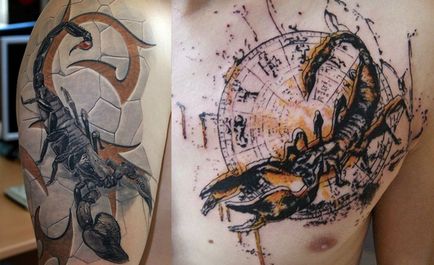 Mit jelent a tetoválás egy skorpió és az értéke a fotó