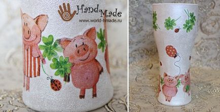 Decoupage kezük kezdők a betéteket, üveg