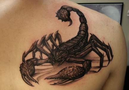 Fotók és jelentősége egy skorpió tetoválás