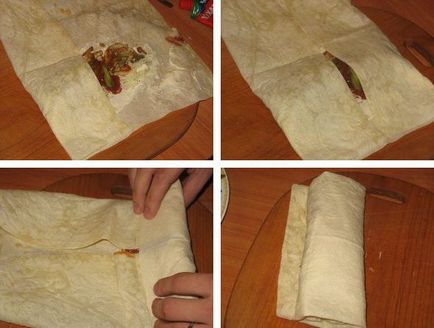 Hogyan kell elkészíteni és csomagolja a Shawarma pita házi receptek, húsételeket
