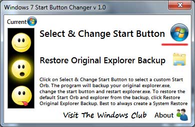 Hogyan változtassuk meg a „Start” gombra a Windows 7